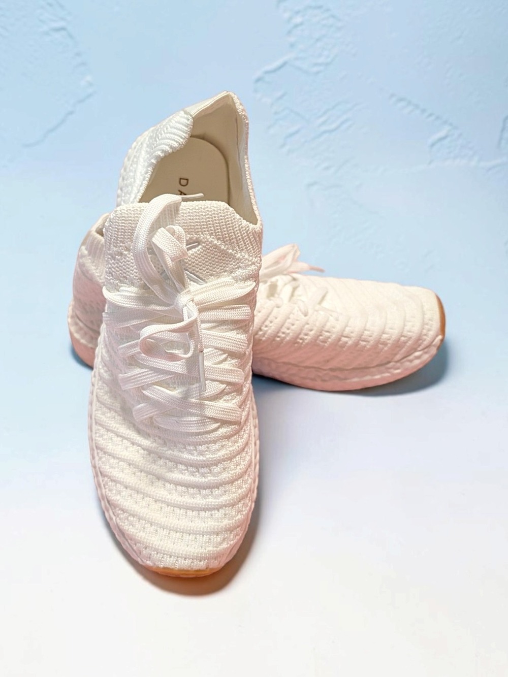Danskin White Knit Slip-on Athletic Sneakers Women's - Picture 2 of 10